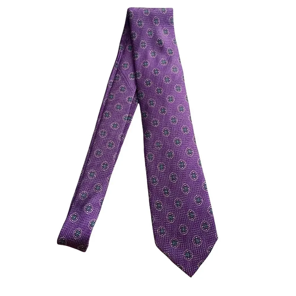 Daniel Cremieux Nwt Purple Vibrant 100% Silk Made in Italy Neck Tie